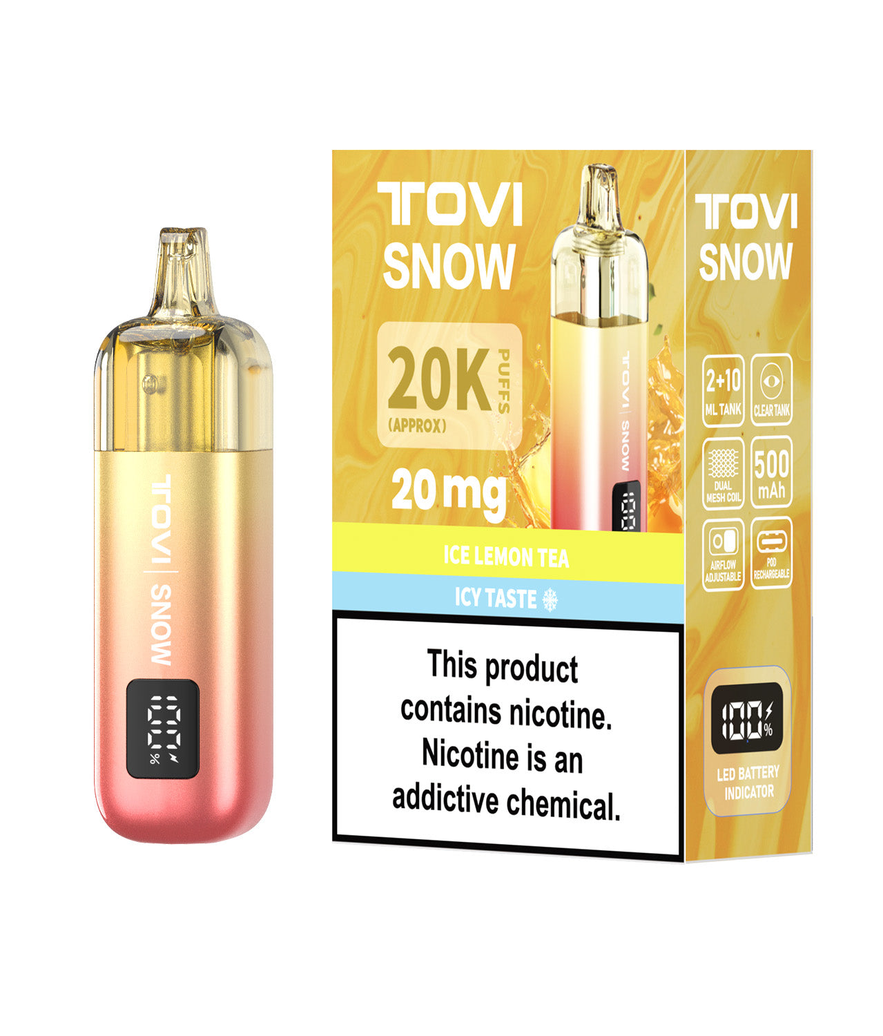 TOVISNOW-ICEMAXI 20K Puffs 冰爆系列-冰冰柠冻茶(Ice Lemon Tea )