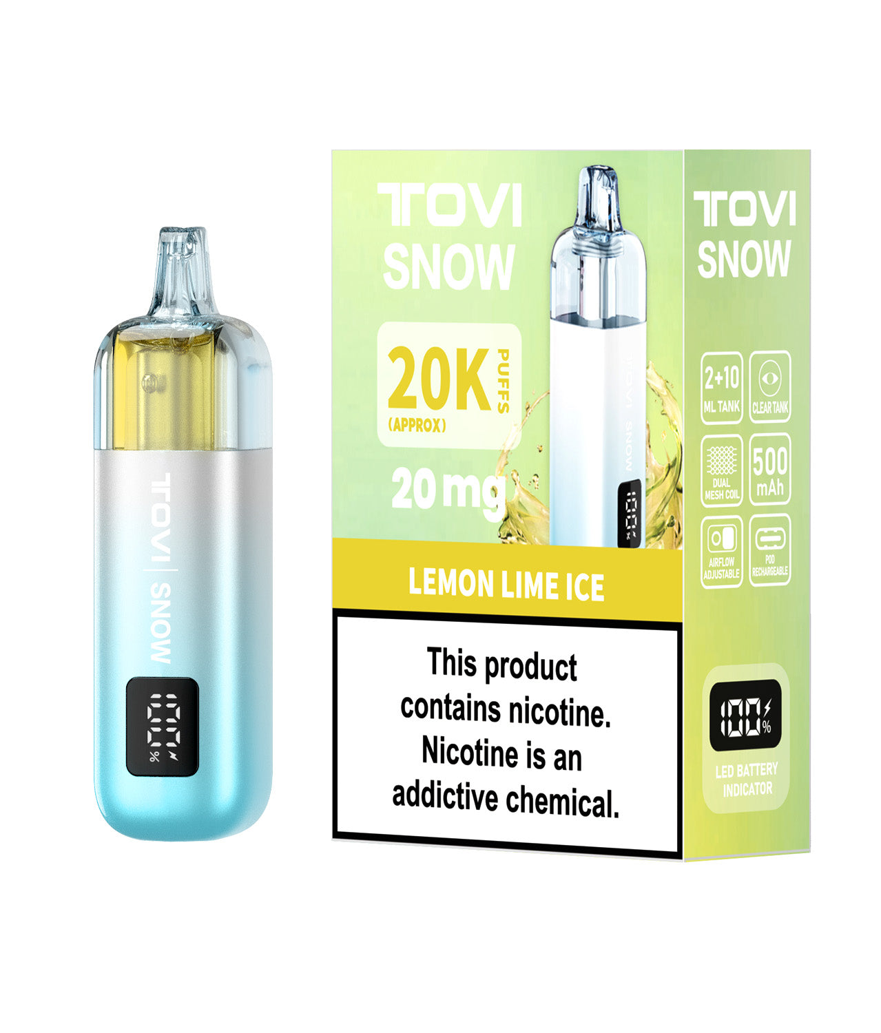 TOVISNOW-ICEMAXI 20K Puffs 冰爆系列-暴打柠柠(Lemon Lime Ice )